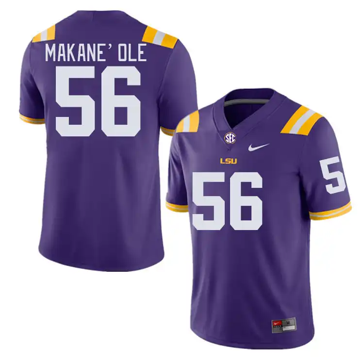 Men's LSU Tigers Kimo Makane'ole #56 Purple NCAA Football Jersey